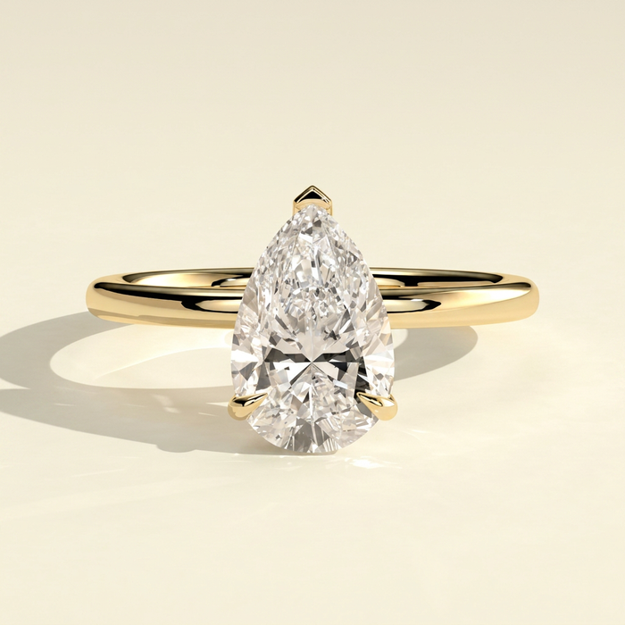 The Aria - Simple Pear Shaped Lab Grown Diamond Solitaire Engagement Ring