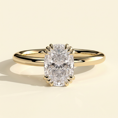 The Gaia - Elongated Cushion Cut Lab Grown Diamond Triple Split Claw Engagement Ring