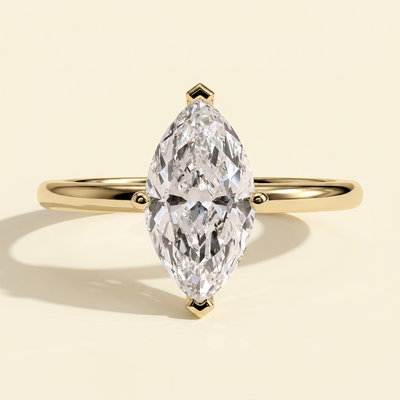 The Xenia - Marquise Cut Lab Grown Diamond Solitaire Engagement Ring with V Claw Setting