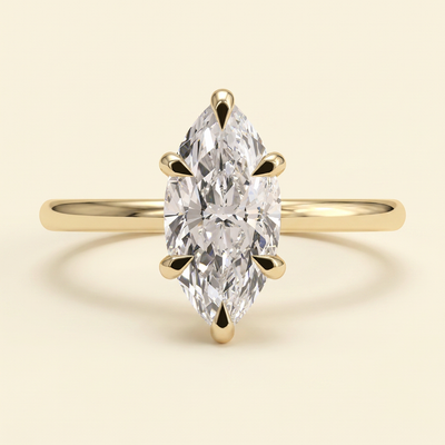The Seline - Marquise Cut Lab Grown Diamond Six Claw Solitaire Engagement Ring