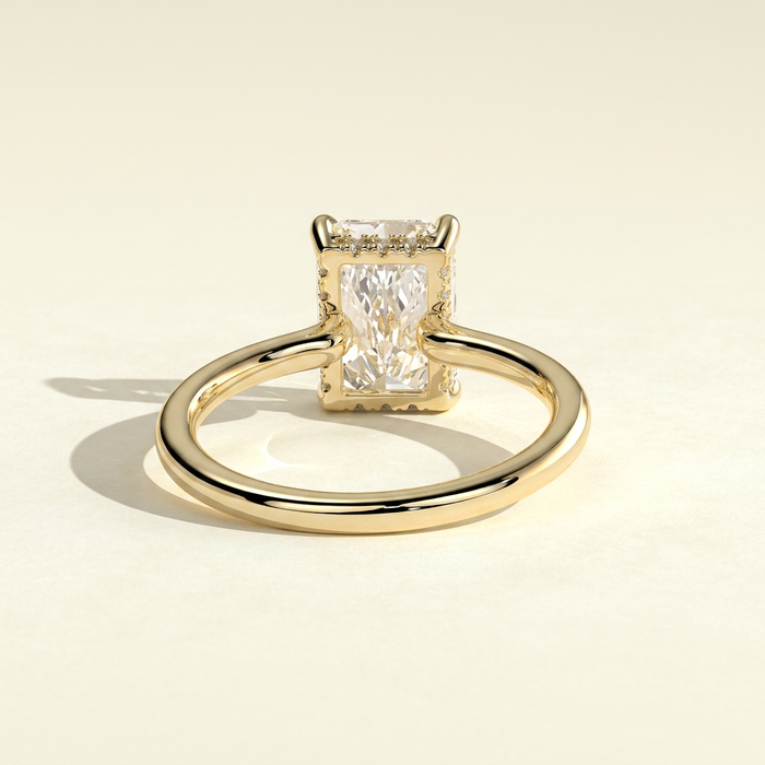 The Daria - Radiant Cut Lab Diamond Engagement Ring with Hidden Halo Design