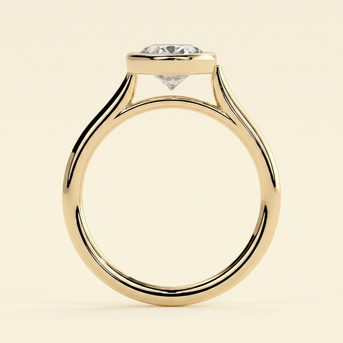 The Catena - Oval Cut Lab Grown Diamond Open Cathedral Bezel Set Solitaire Engagement Ring