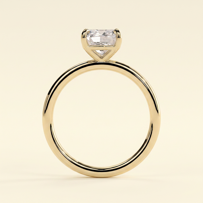 The Grazia - Cushion Cut Lab Grown Diamond Eagle Tipped Claw Solitaire with Clean Band Engagement Ring