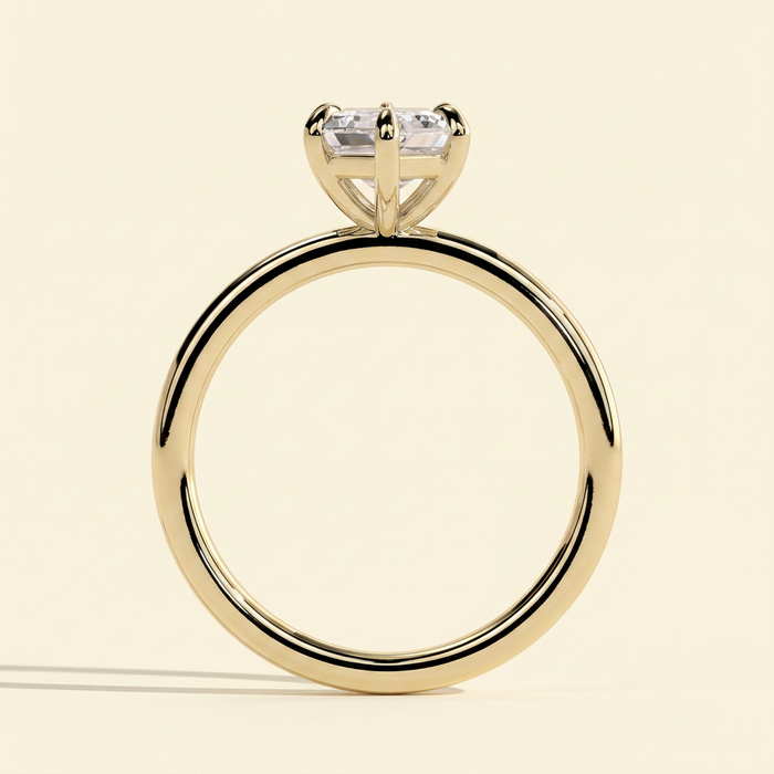 The Emelia - Classic Elongated Hexagon Cut Lab Grown Diamond Solitaire Engagement Ring