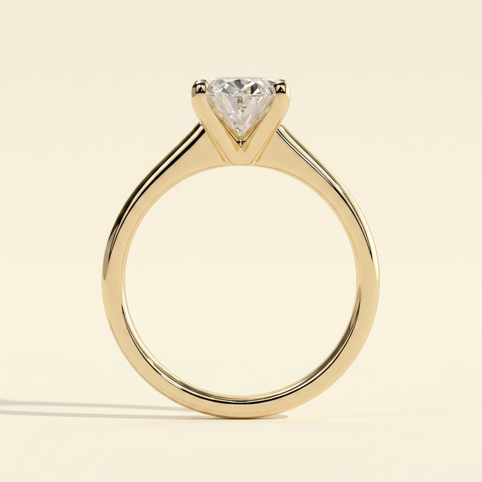 The Peria - Oval Cut Lab Grown Diamond Solitaire Engagement Ring in Cathedral Setting