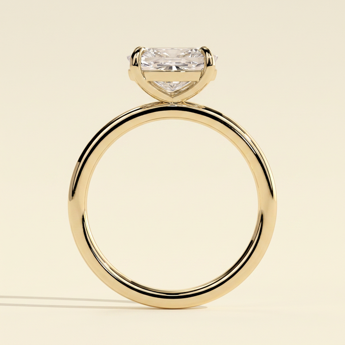 The Myla - Elongated Cushion Cut Lab Grown Diamond East West Four Claw Solitaire Engagement Ring