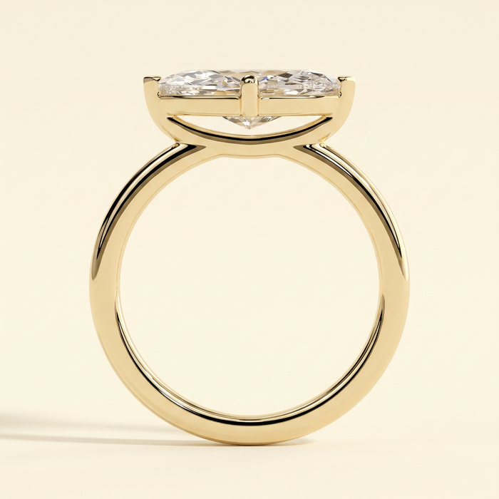The Vespera - Marquise Cut Lab Grown Diamond East West Solitaire with Raised Basket Gallery Engagement Ring
