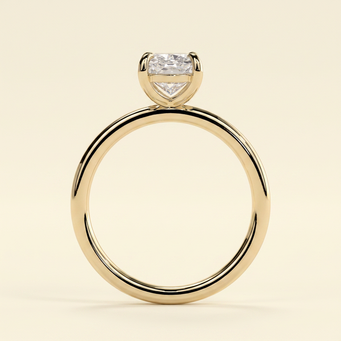 The Iluna - Elongated Cushion Cut Lab Grown Diamond Four Claw Solitaire Engagement Ring