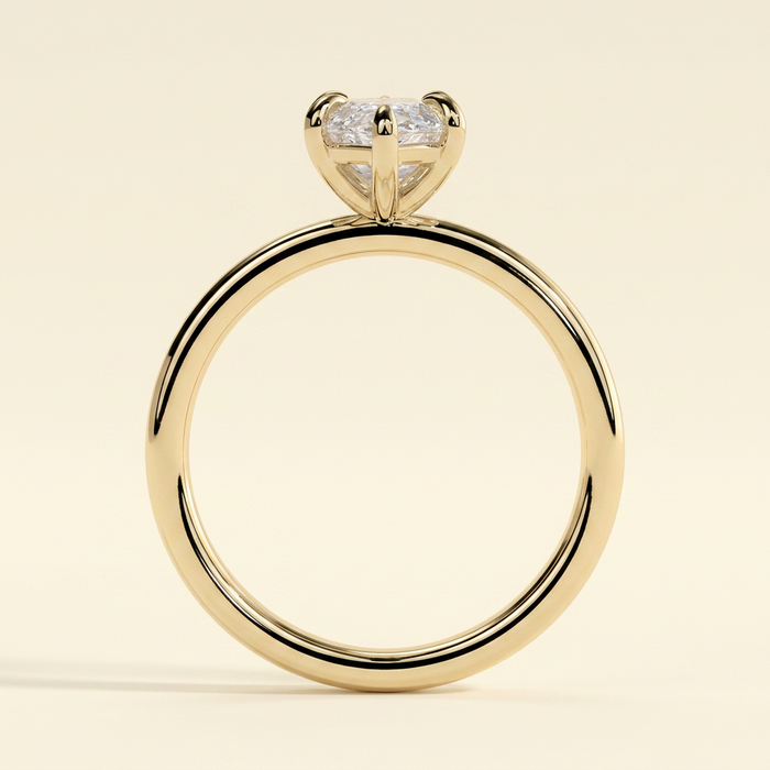 The Istra - Marquise Cut Lab Grown Diamond Six Claw Solitaire with Slim Band Engagement Ring