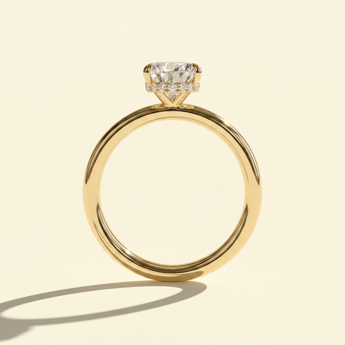 The Sova - Pear Shaped Lab Grown Diamond Ring with Wrap Around Hidden Halo
