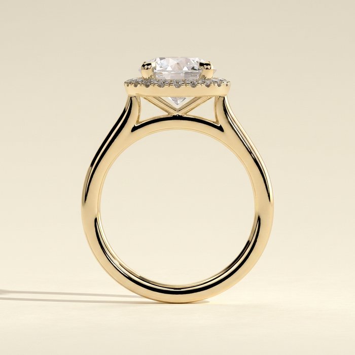 The Nara - Round Cut Lab Grown Diamond Halo with Cathedral High Setting Engagement Ring
