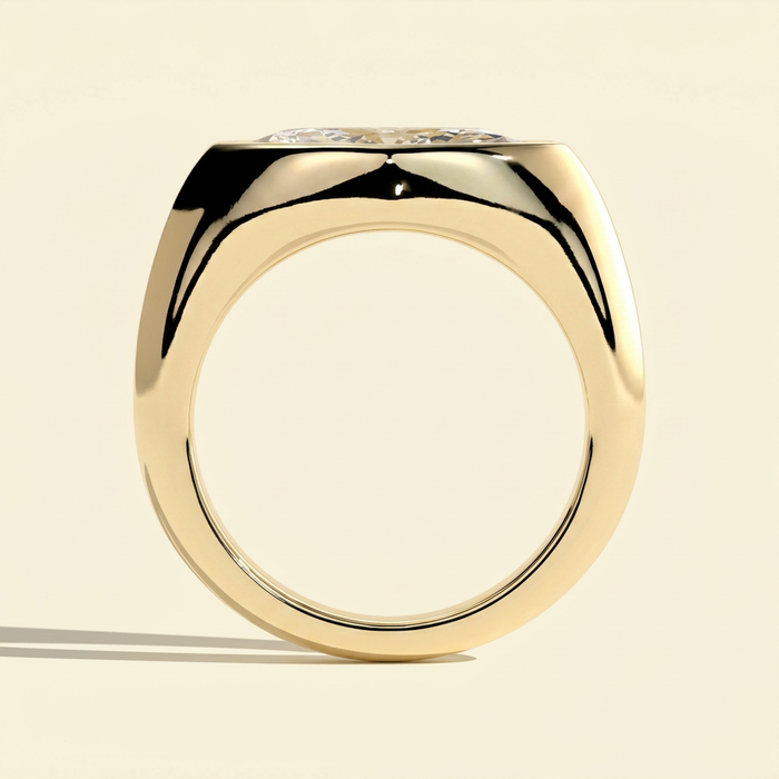 The Kyra - East West Marquise Lab Grown Diamond Bezel Ring, Signet Band