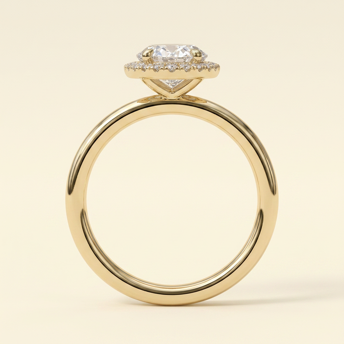 The Sonelle - Oval Cut Lab Grown Diamond Four Claw Halo Engagement Ring