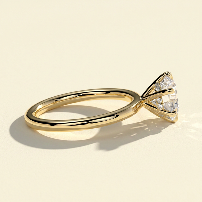 The Auriel - Round Lab Grown Diamond Solitaire with Six Claws & Hidden Halo