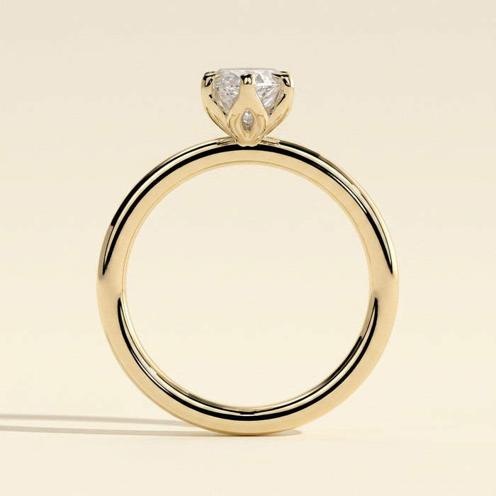 The Leila - Marquise Cut Lab Grown Diamond Solitaire Engagement Ring with Petal Gallery