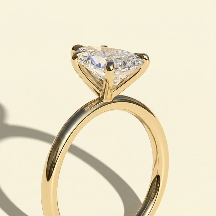 The Aurea - Minimalist Pear Cut Lab Grown Diamond Solitaire Engagement Ring