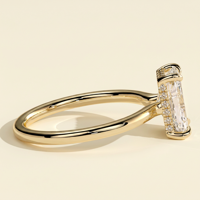 The Daria - Radiant Cut Lab Diamond Engagement Ring with Hidden Halo Design