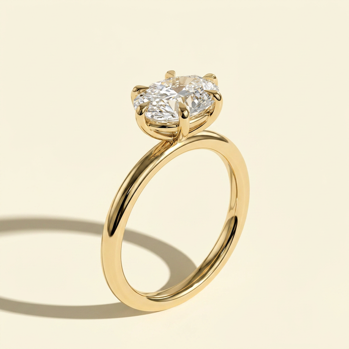 The Aurel - East-West Oval Lab Grown Diamond Claw Solitaire Engagement Ring