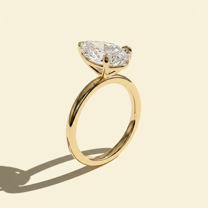 The Aria - Simple Pear Shaped Lab Grown Diamond Solitaire Engagement Ring