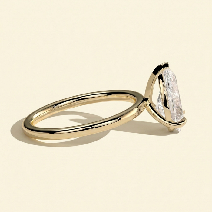 The Aria - Simple Pear Shaped Lab Grown Diamond Solitaire Engagement Ring
