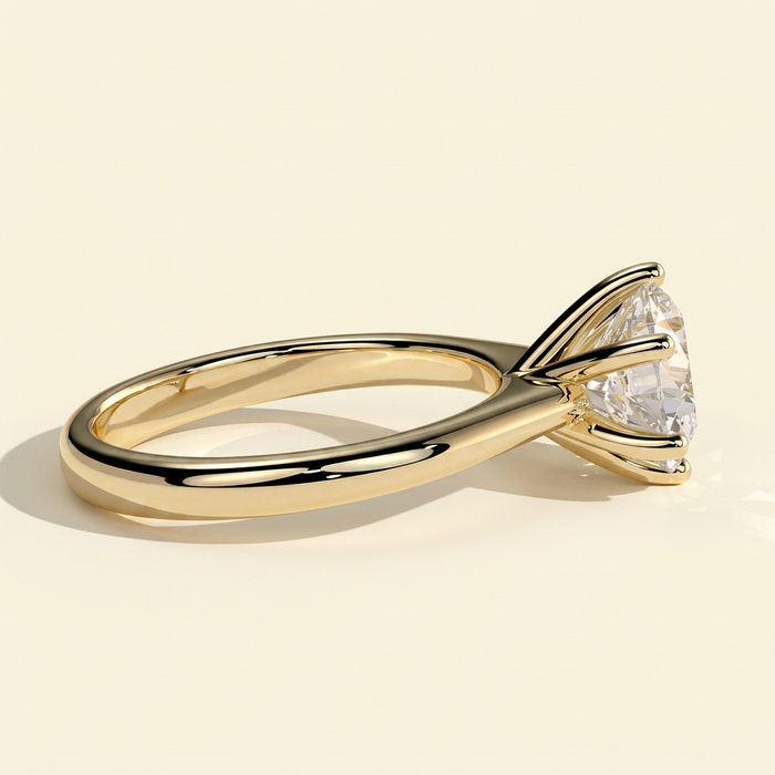 The Vienne - Round Cut Lab Grown Diamond Six Claw Low Cathedral Solitaire Engagement Ring