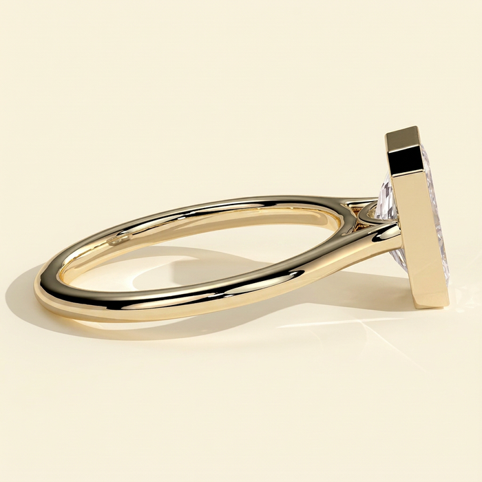 The Ravelle - Radiant Cut Lab Grown Diamond Bezel Solitaire Engagement Ring