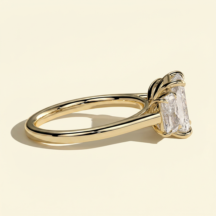 The Elina - Classic Radiant Lab Grown Diamond Three Stone Engagement Ring