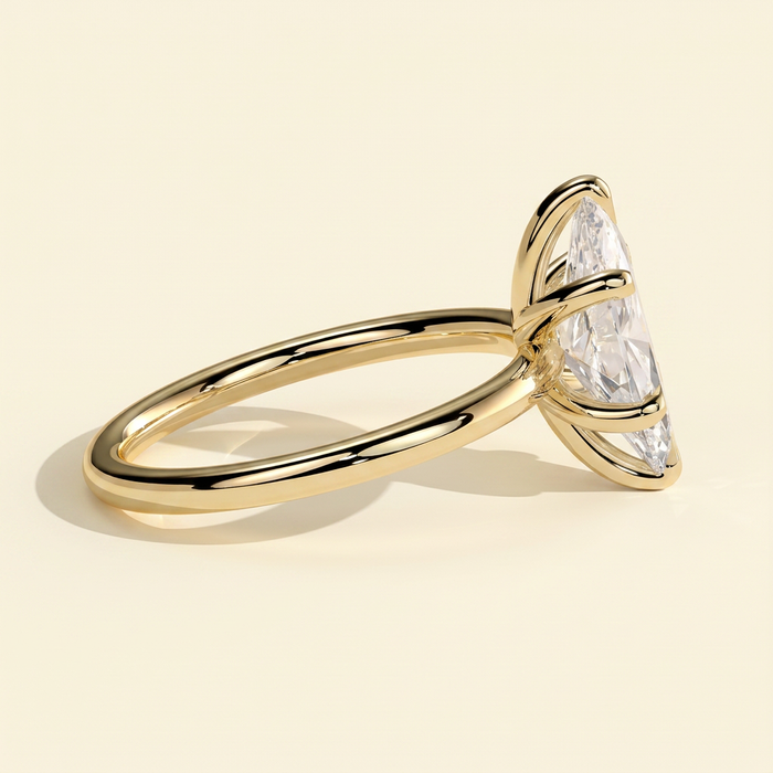 The Seline - Marquise Cut Lab Grown Diamond Six Claw Solitaire Engagement Ring