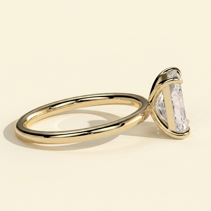 The Heliora - Radiant Cut Lab Grown Diamond Four Claw Solitaire Engagement Ring
