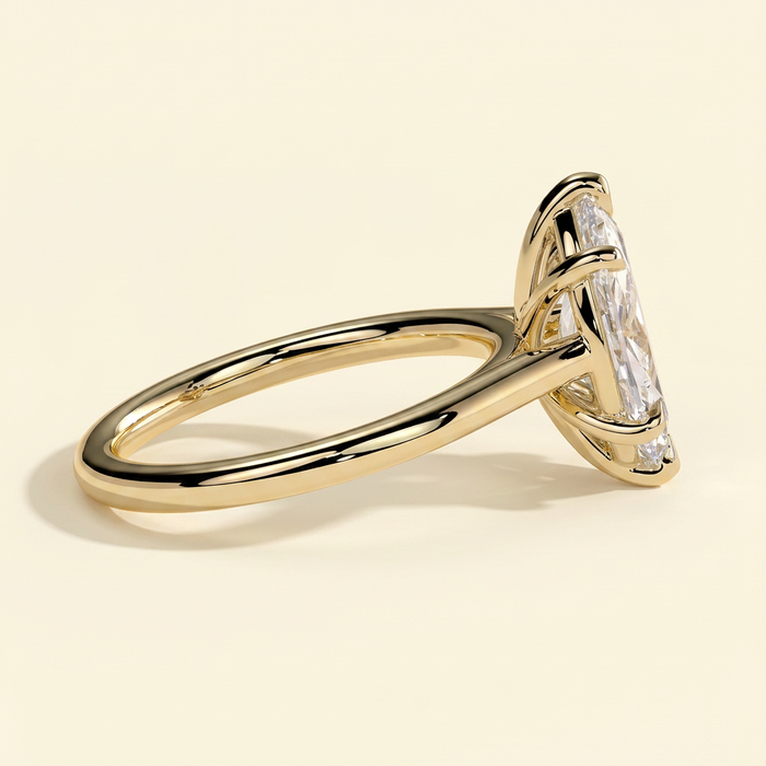 The Ilaria - Marquise Cut Lab Grown Diamond Six Claw Cathedral Solitaire Engagement Ring