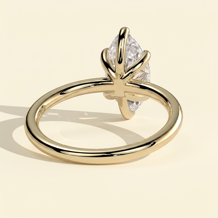 The Seline - Marquise Cut Lab Grown Diamond Six Claw Solitaire Engagement Ring