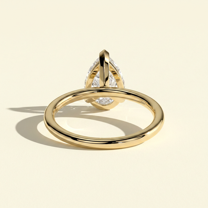 The Aria - Simple Pear Shaped Lab Grown Diamond Solitaire Engagement Ring