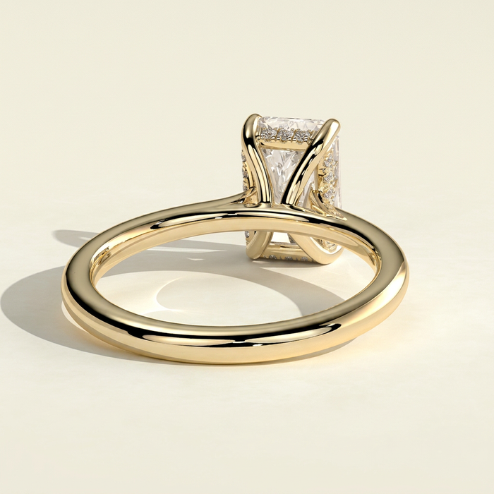 The Aurelia - Radiant Cut Lab Grown Diamond Engagement Ring with Hidden Halo