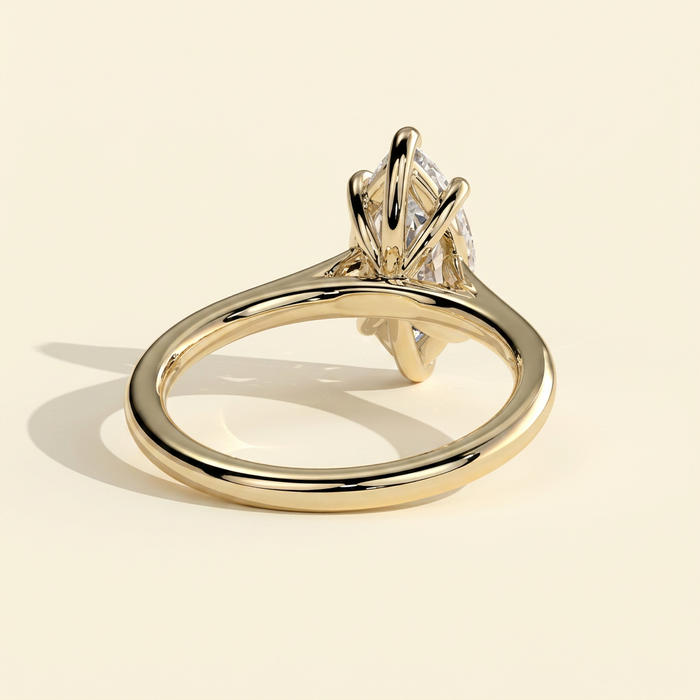 The Ilaria - Marquise Cut Lab Grown Diamond Six Claw Cathedral Solitaire Engagement Ring