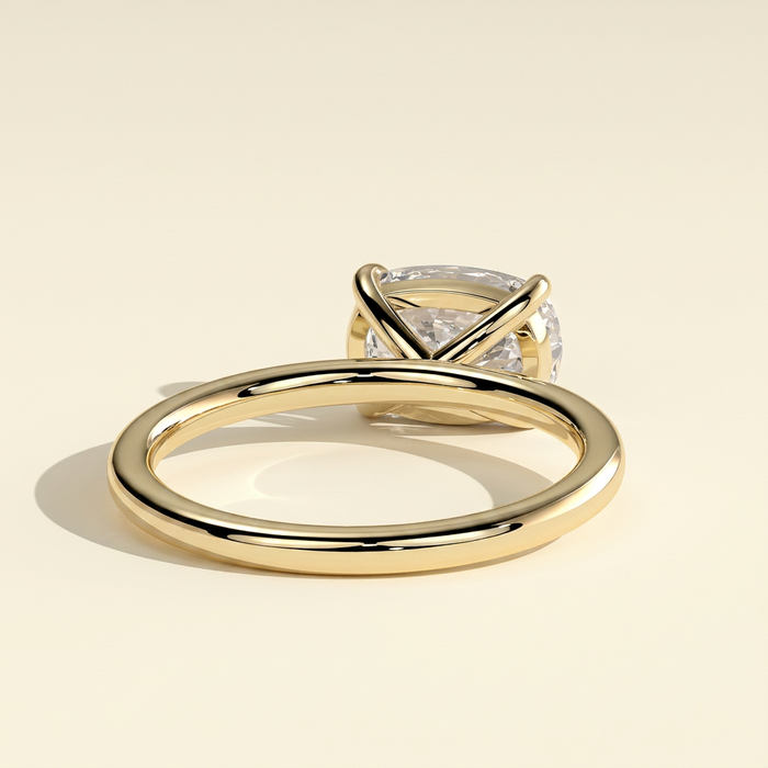 The Myla - Elongated Cushion Cut Lab Grown Diamond East West Four Claw Solitaire Engagement Ring