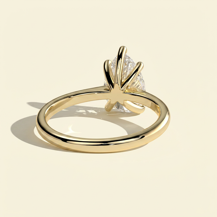 The Klea - Pear Cut Lab Grown Diamond Solitaire Engagement Ring in Gold