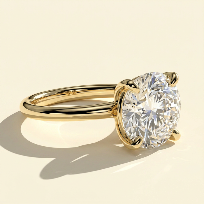 The Ajax - East West Oval Cut Lab Grown Diamond Solitaire Engagement Ring
