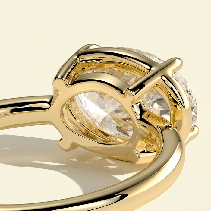 The Aurelle - East West Oval Lab Grown Diamond Ring with Bezel Frame Design