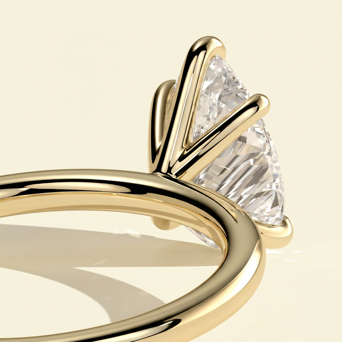 The Aurea - Minimalist Pear Cut Lab Grown Diamond Solitaire Engagement Ring